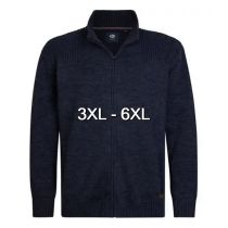 Petrol knit jacket plus size 3050-2160-Dark blue
