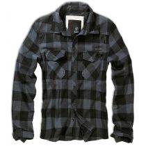 Checkshirt longsleeve -Black/Bluegrey