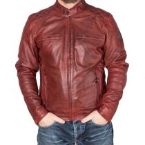 Dirty12 Leather jacket 1123-2-Wine red