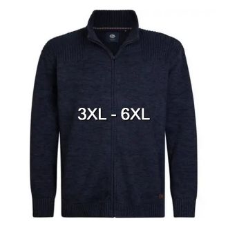 Petrol knit jacket plus size 3050-2160-Dark blue
