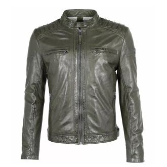 GM Leather jacket 103961-Dark olive