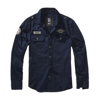 Luis vintage longsleeve shirt-Navy
