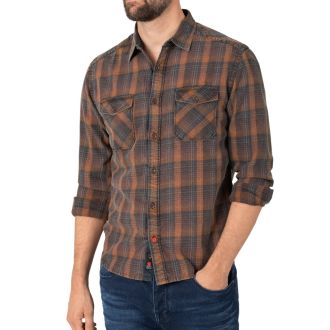 TZ Checkshirt 10109-Brown check