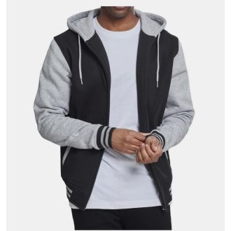 Urban 2-tone zip Hoody 287-Black-grey