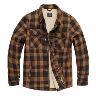 Vintage Ind. Heavy Sherpa jacket-Dark yellow check